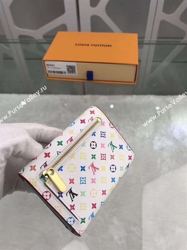 replica Louis Vuitton LV Joey Three Fold Wallet Monogram Purse Bag Blue M58082