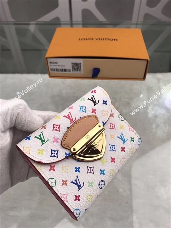 replica Louis Vuitton LV Joey Three Fold Wallet Monogram Purse Bag Pink M58081