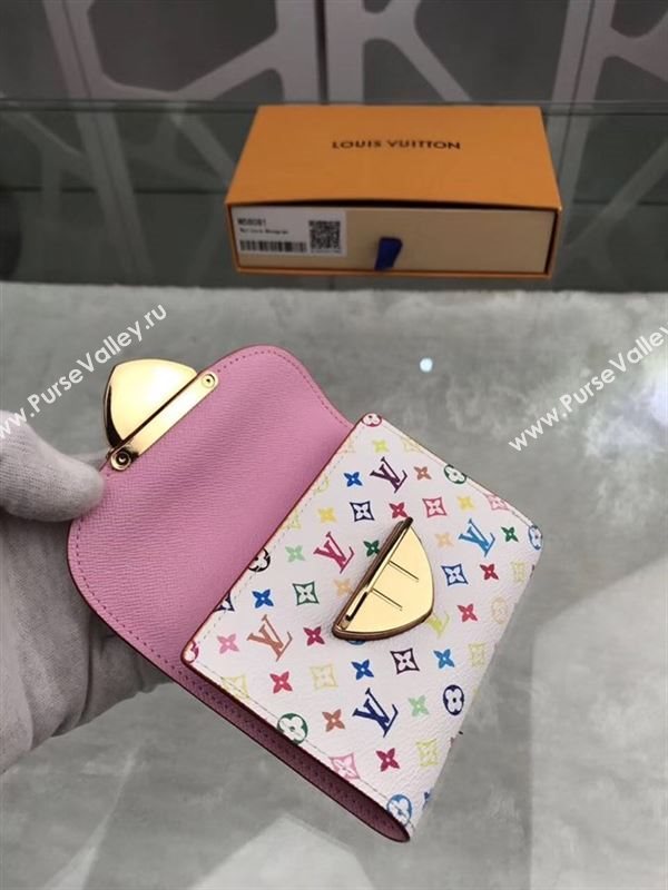 replica Louis Vuitton LV Joey Three Fold Wallet Monogram Purse Bag Pink M58081