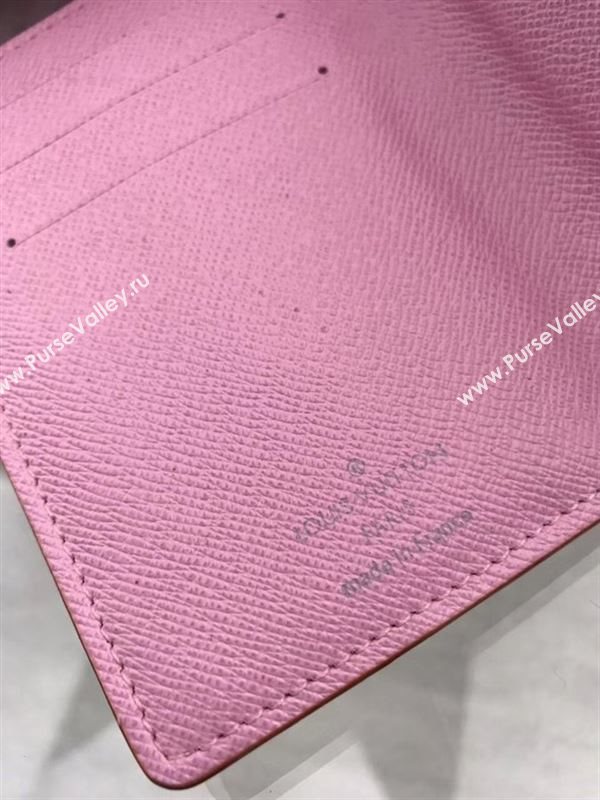 replica Louis Vuitton LV Joey Three Fold Wallet Monogram Purse Bag Pink M58081