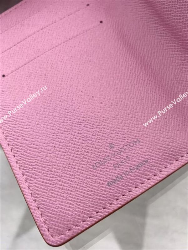 replica Louis Vuitton LV Joey Three Fold Wallet Monogram Purse Bag Pink M58081