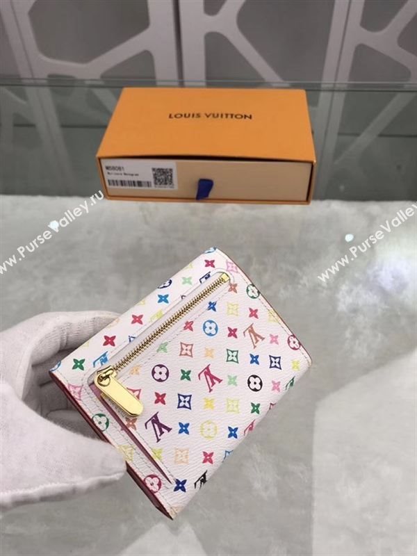 replica Louis Vuitton LV Joey Three Fold Wallet Monogram Purse Bag Pink M58081