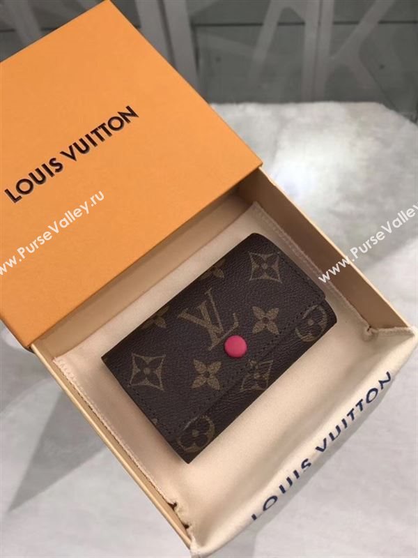 replica Louis Vuitton LV 6 Key Holder Wallet Monogram Purse Bag Rose M60701