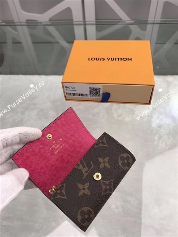 replica Louis Vuitton LV 6 Key Holder Wallet Monogram Purse Bag Rose M60701
