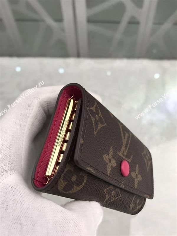 replica Louis Vuitton LV 6 Key Holder Wallet Monogram Purse Bag Rose M60701