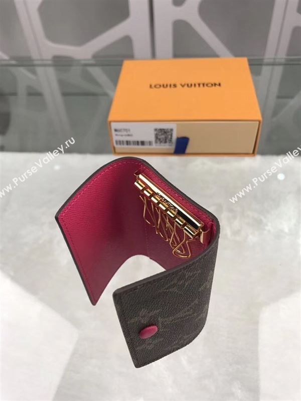 replica Louis Vuitton LV 6 Key Holder Wallet Monogram Purse Bag Rose M60701