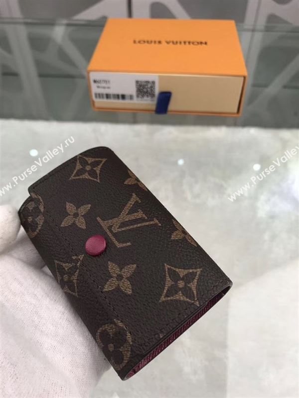 replica Louis Vuitton LV 6 Key Holder Wallet Monogram Purse Bag Maroon M60701