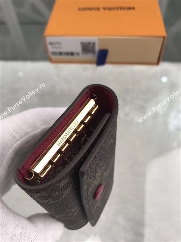 replica Louis Vuitton LV 6 Key Holder Wallet Monogram Purse Bag Maroon M60701
