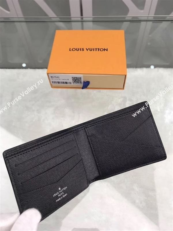 replica Louis Vuitton LV Supreme Multiple Wallet Epi Leather Purse Bag Black M67542