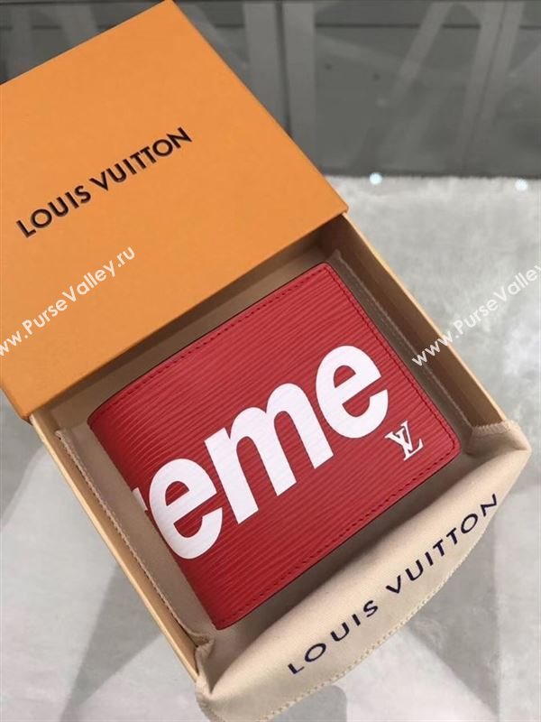replica Louis Vuitton LV Supreme Multiple Wallet Epi Leather Purse Bag Red M67542