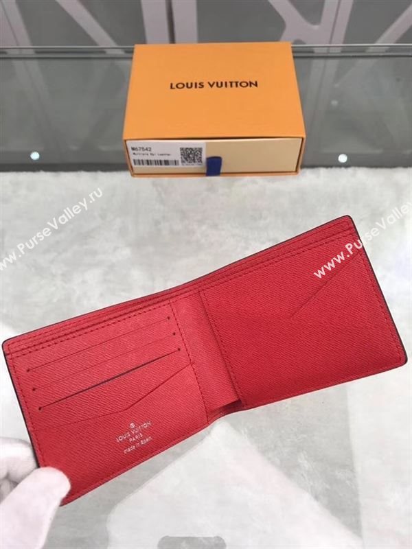 replica Louis Vuitton LV Supreme Multiple Wallet Epi Leather Purse Bag Red M67542