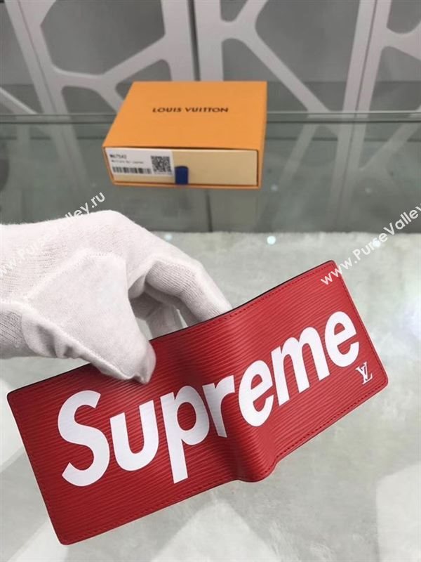 replica Louis Vuitton LV Supreme Multiple Wallet Epi Leather Purse Bag Red M67542