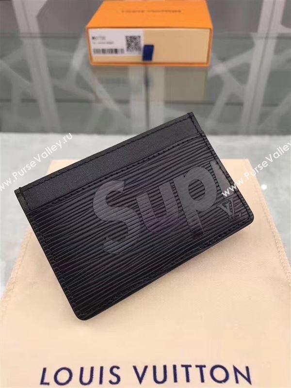replica Louis Vuitton LV Supreme Card Holder Epi Leather Purse Bag Black M61733