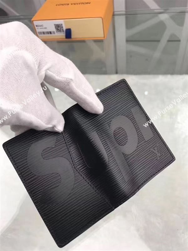 replica Louis Vuitton LV Supreme Pocket Organizer Wallet Epi Leather Purse Bag Black M60642