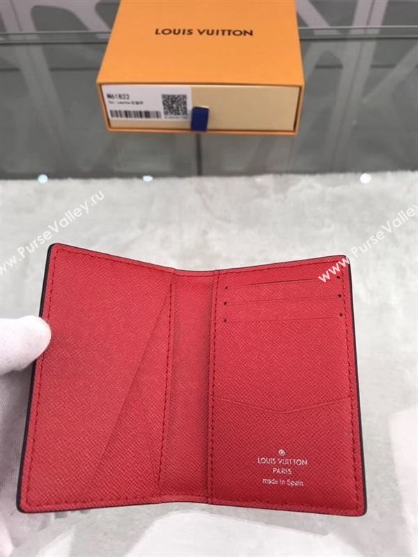 replica Louis Vuitton LV Supreme Pocket Organizer Wallet Epi Leather Purse Bag Red M61822
