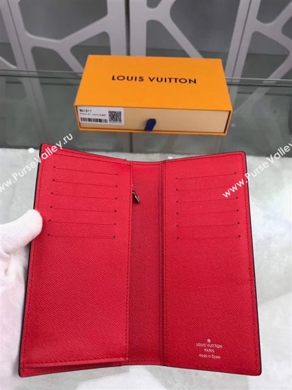 replica Louis Vuitton LV Supreme Brazza Wallet Epi Leather Purse Bag Red M61817