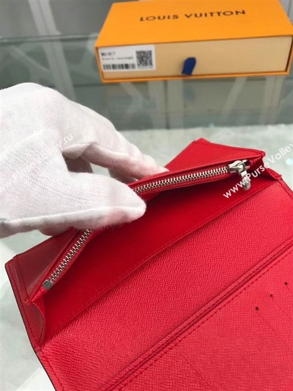 replica Louis Vuitton LV Supreme Brazza Wallet Epi Leather Purse Bag Red M61817