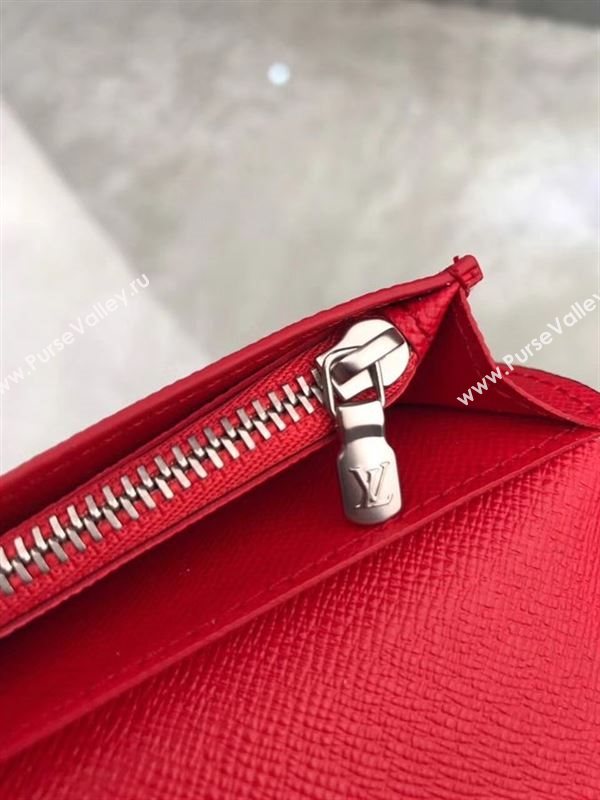 replica Louis Vuitton LV Supreme Brazza Wallet Epi Leather Purse Bag Red M61817