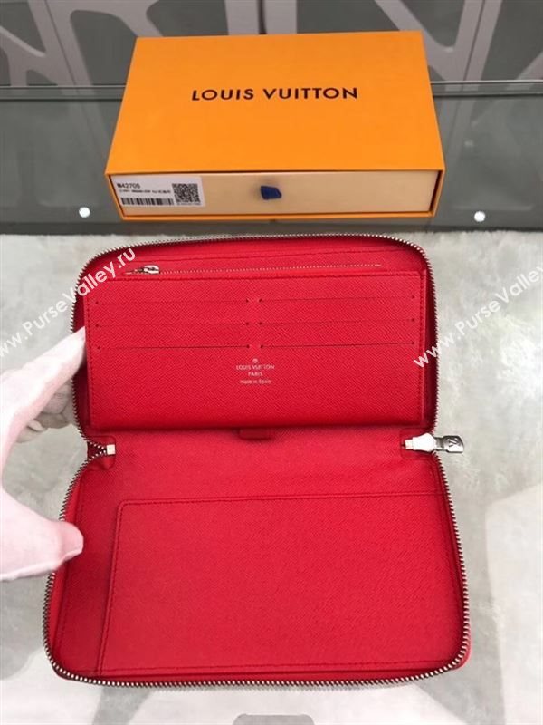 replica Louis Vuitton LV Supreme Zippy Organizer Wallet Epi Leather Purse Bag Red M42705