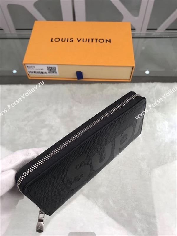 replica Louis Vuitton LV Supreme Zippy Wallet Epi Leather Purse Bag Black M60072