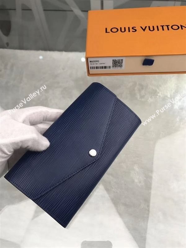 replica Louis Vuitton LV Sarah Wallet Epi Leather Purse Bag Navy M60585