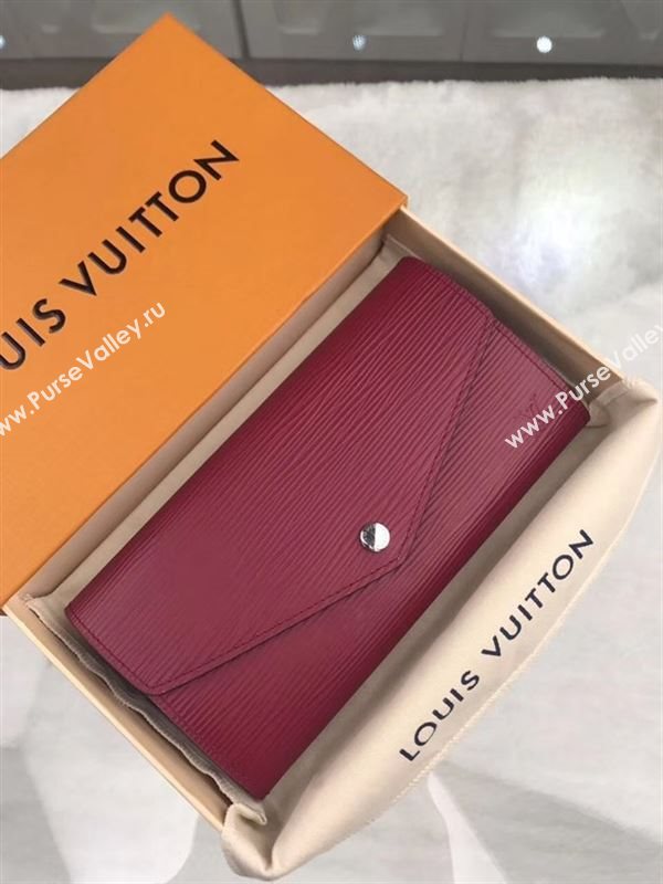 replica Louis Vuitton LV Sarah Wallet Epi Leather Purse Bag Wine M60580