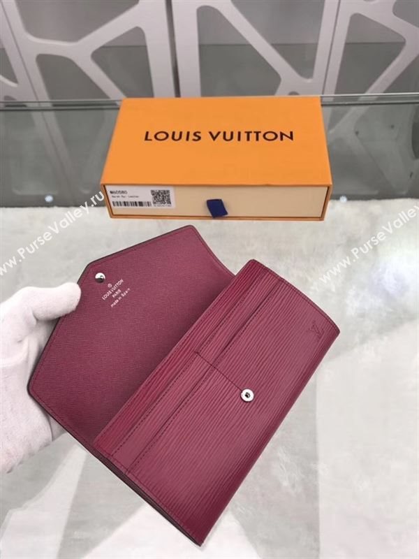replica Louis Vuitton LV Sarah Wallet Epi Leather Purse Bag Wine M60580