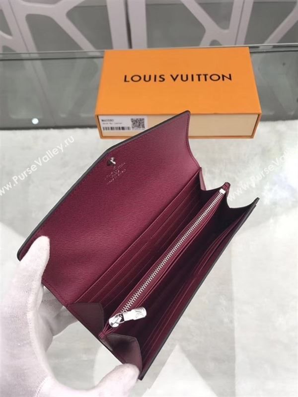 replica Louis Vuitton LV Sarah Wallet Epi Leather Purse Bag Wine M60580