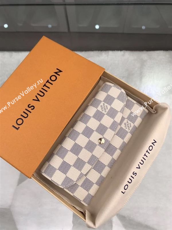 replica Louis Vuitton LV Emilie Wallet Damier Azur Canvas Purse Bag White N63021