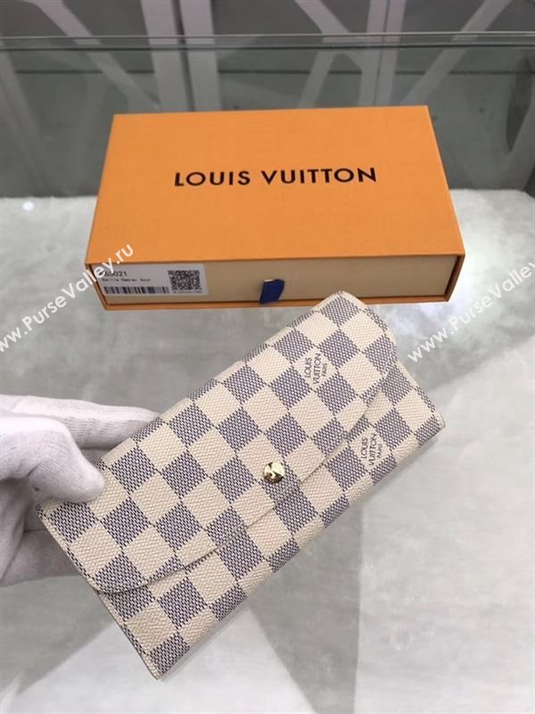 replica Louis Vuitton LV Emilie Wallet Damier Azur Canvas Purse Bag White N63021