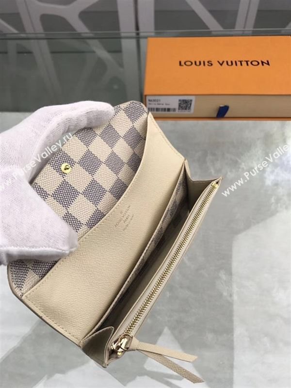 replica Louis Vuitton LV Emilie Wallet Damier Azur Canvas Purse Bag White N63021