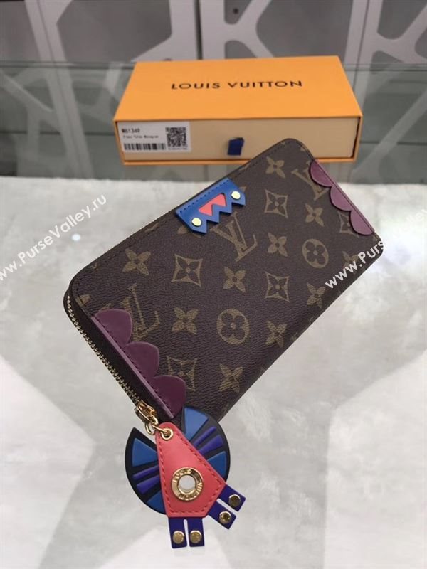 replica Louis Vuitton LV Zippy Totem Wallet Monogram Canvas Purse Bag Purple M61349