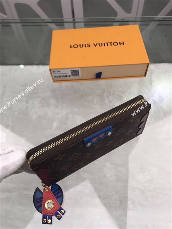 replica Louis Vuitton LV Zippy Totem Wallet Monogram Canvas Purse Bag Purple M61349