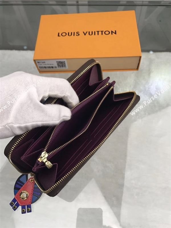 replica Louis Vuitton LV Zippy Totem Wallet Monogram Canvas Purse Bag Purple M61349