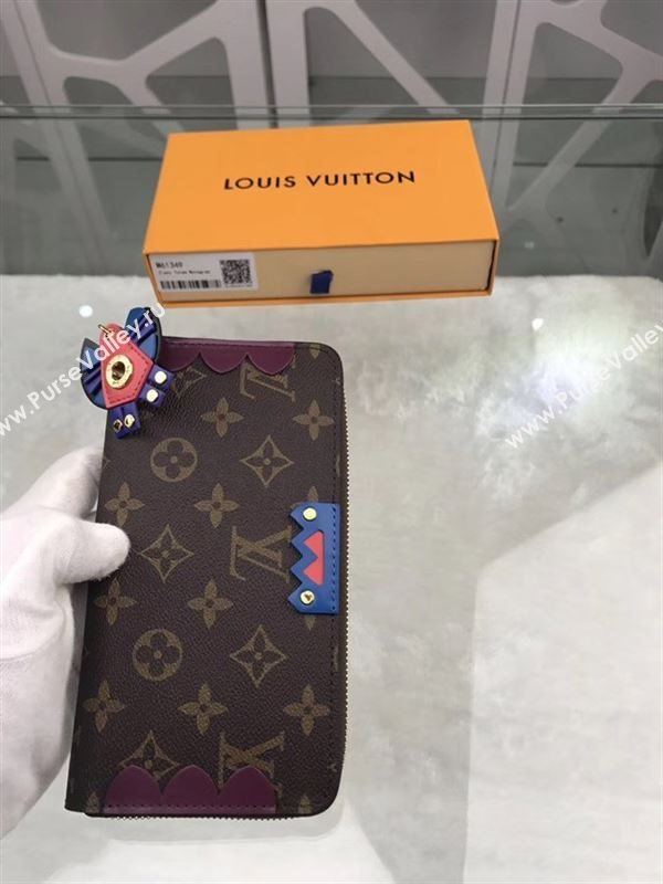 replica Louis Vuitton LV Zippy Totem Wallet Monogram Canvas Purse Bag Purple M61349