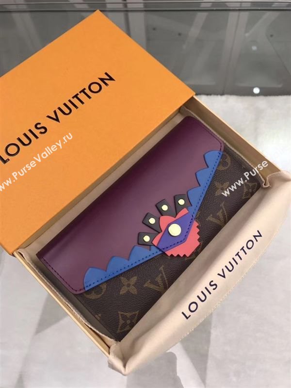 replica Louis Vuitton LV Monogram Totem Wallet Leather Purse Bag Purple M61347