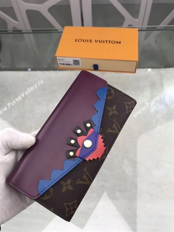 replica Louis Vuitton LV Monogram Totem Wallet Leather Purse Bag Purple M61347
