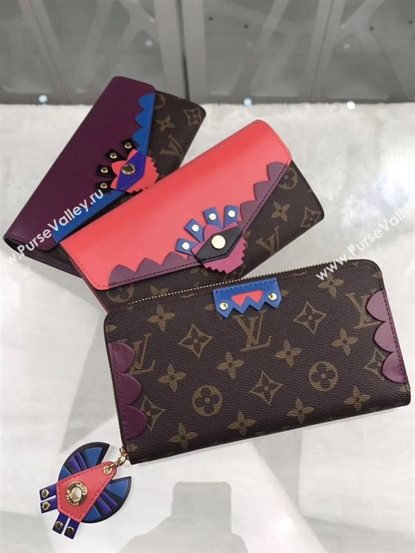 replica M61348 Louis Vuitton LV Monogram Totem Wallet Leather Purse Bag Red 