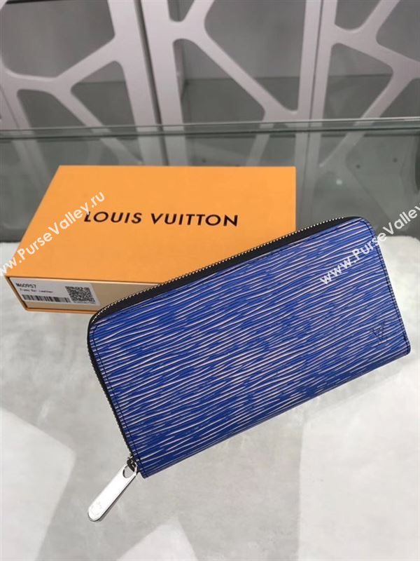 replica M60957 Louis Vuitton LV Zippy Wallet Epi Leather Purse Bag Blue