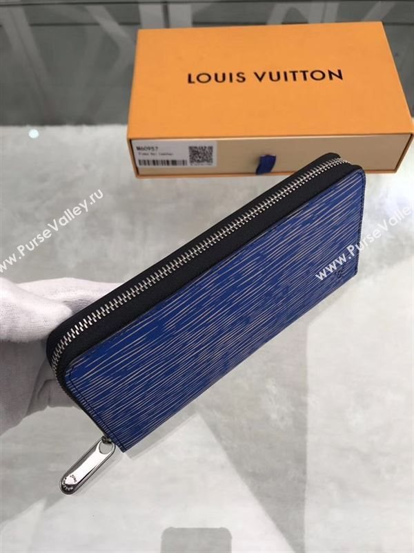 replica M60957 Louis Vuitton LV Zippy Wallet Epi Leather Purse Bag Blue