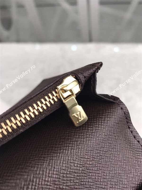 replica N63116 Louis Vuitton LV Brazza Wallet Damier Ebene Purse Bag Coffee