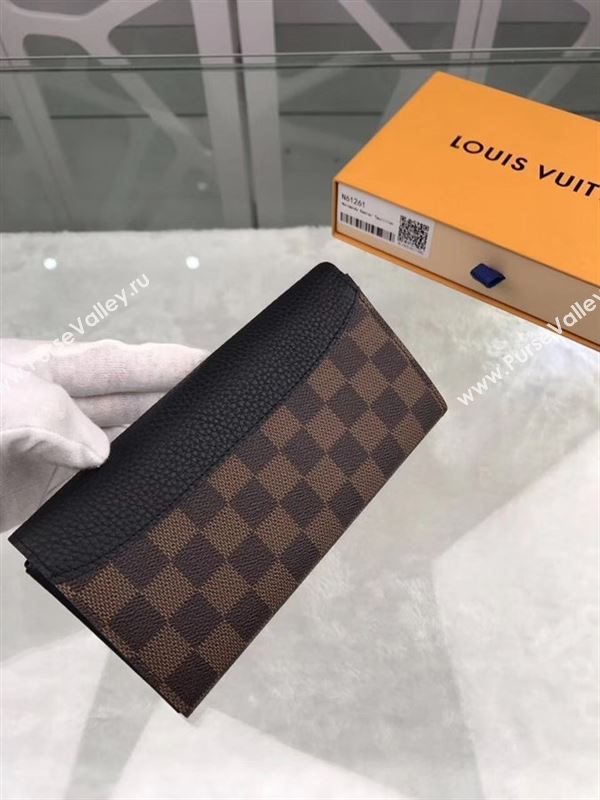 replica N61261 Louis Vuitton LV Normandy Wallet Damier Leather Purse Bag Black