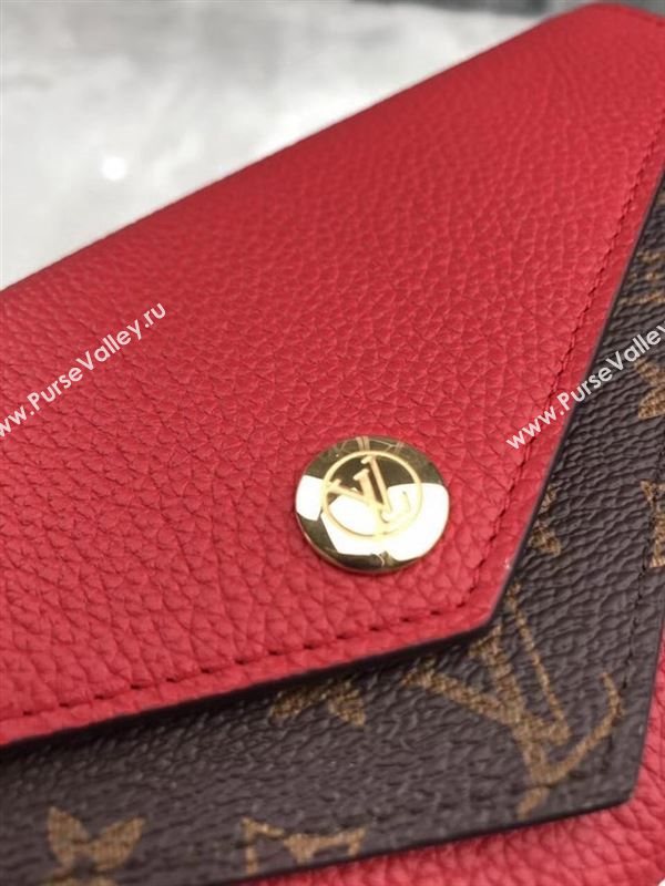 replica M64317 Louis Vuitton LV Double V Wallet Calf Leather Purse Bag Red