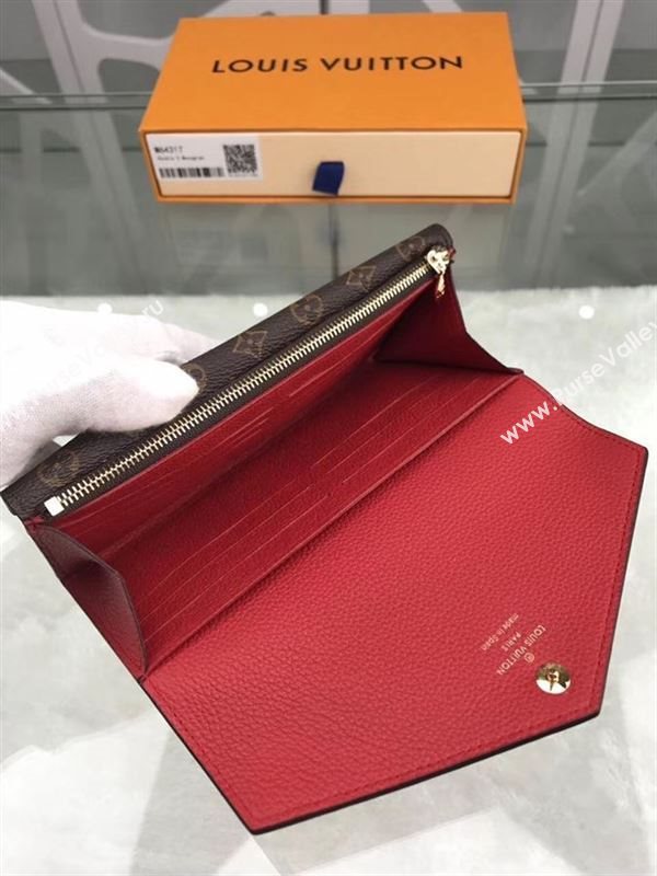 replica M64317 Louis Vuitton LV Double V Wallet Calf Leather Purse Bag Red