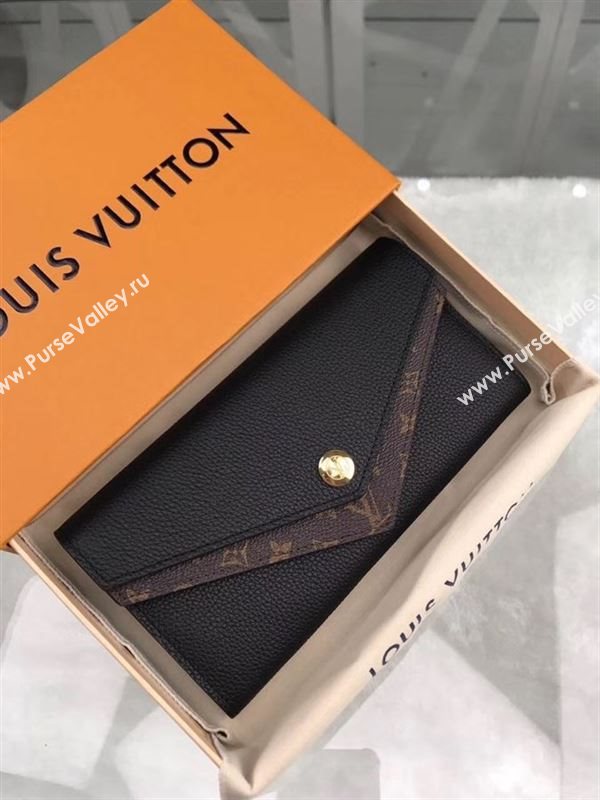 replica M64319 Louis Vuitton LV Double V Wallet Calf Leather Purse Bag Black