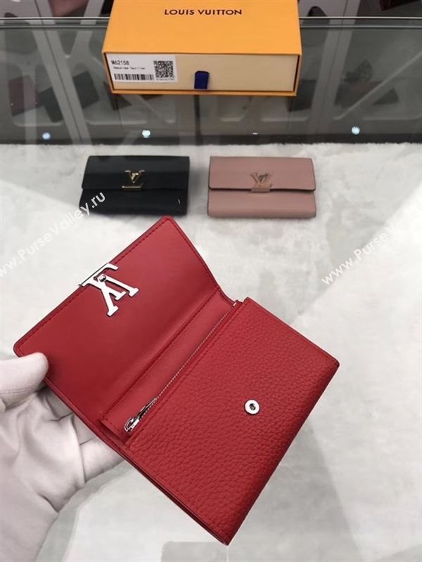 replica M62158 Louis Vuitton LV Capucines Compact Wallet Taurillon Leather Purse Bag Red
