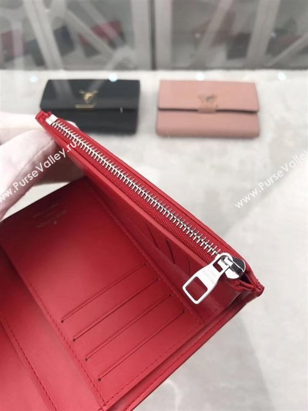 replica M62158 Louis Vuitton LV Capucines Compact Wallet Taurillon Leather Purse Bag Red