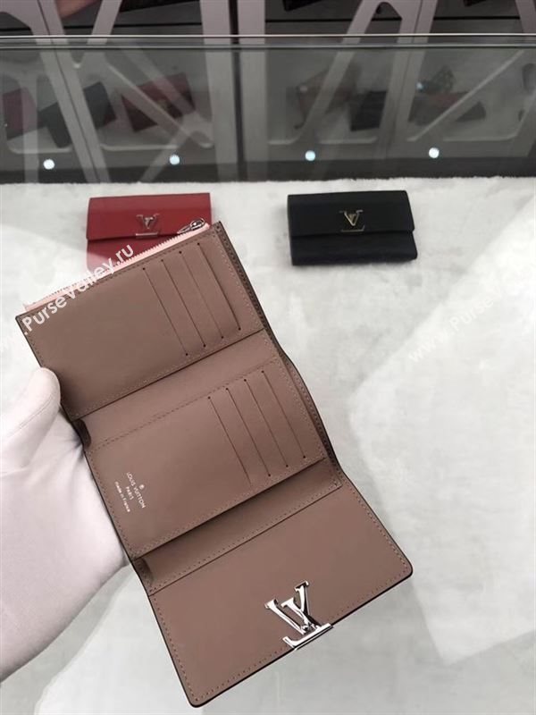 replica M62156 Louis Vuitton LV Capucines Compact Wallet Taurillon Leather Purse Bag Pink