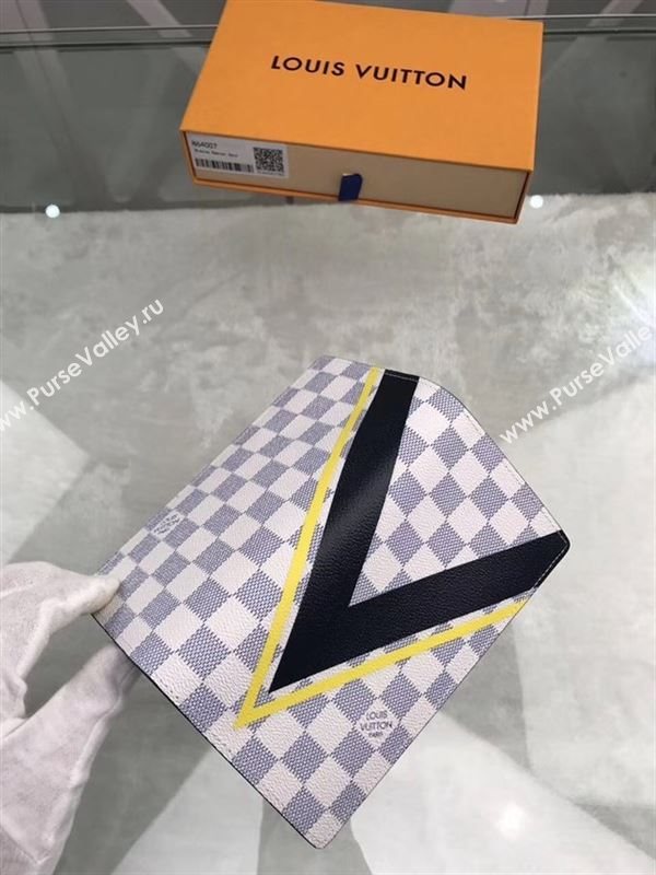 replica N64007 Louis Vuitton LV Brazza Wallet Damier America Cup Purse Bag White