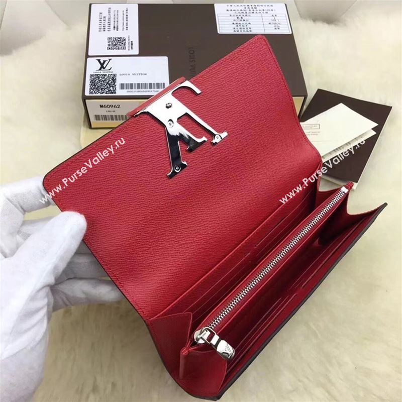 replica M60962 Louis Vuitton LV Louise Wallet Clutch Epi Leather Purse Bag Wine